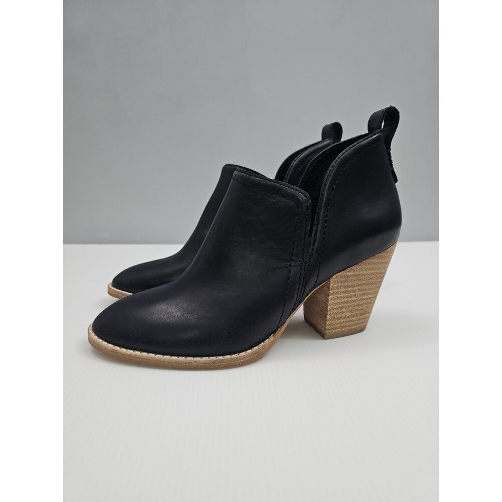 Jeffrey Campbell Rosalee Western Ankle Bootie Womens 8 Black Leather Heel NEW
